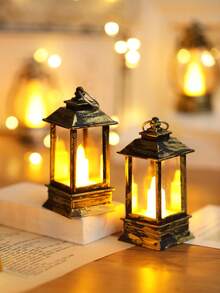 1pc Home Decoration Mini Retro Decor Lantern Light, With Battery, Indoor Room Desktop Decoration Night Light, Mini Wind Light, Suitable For Festivals, Parties, Christmas Decor, Bedroom Decor LED Candle Light, Christmas Decor Light, Gift For Friends - House-shaped Lantern - View 10