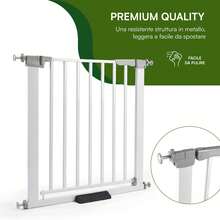 Baroni Home Puerta para Perros, Barrera Metálica Extensible con Instalación a Presión, Puerta para Bebés, Altura 76 cm, 76-83 cm - Altura 76 cm 76-83 cm - Ver 4