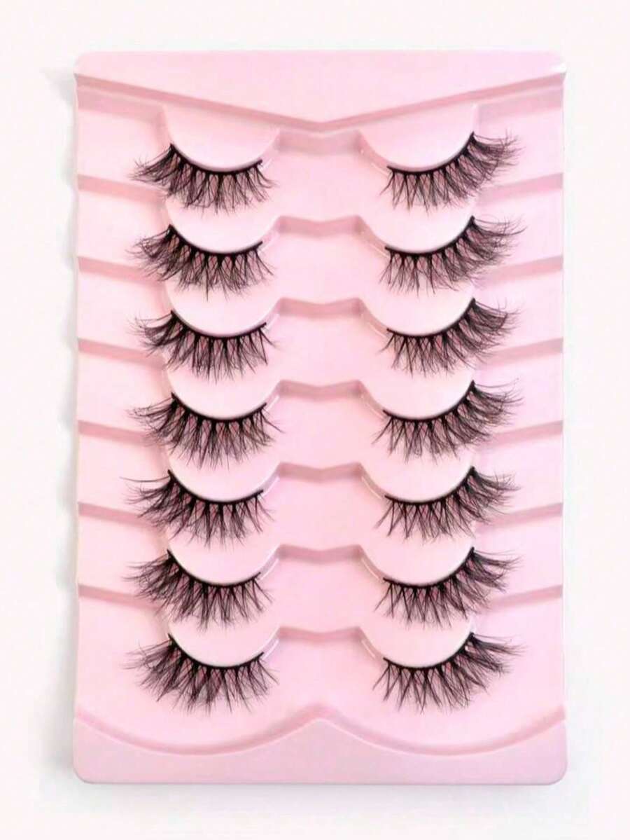7 Pairs 15mm Cat Eye False Eyelashes Sweet Flying Style Mixed Race Look ...