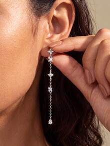 1 Pair Women's Zirconia Cross Earrings, Elegant And Exquisite, Suitable For Anniversary Gift, Original Luxury Jewelry Design - Crucifer - View 7