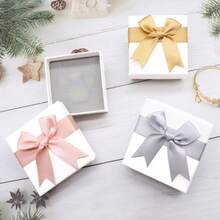 Korean Style Bow Style Jewelry Box Gift Box, Set Of Padded Paper Jewelry Box Earring Small Box, Jewelry Packaging Box Jewelry Box Ring Box, Couple Ring Necklace Box Storage Box (Jewelry Not Included) Packaging Box, Wedding Decorations, Wedding, Gift Box, Wedding Stuff, Wedding Favors For Guest, Gift Boxes Back To School (Random Color) - Multicolor - View 2
