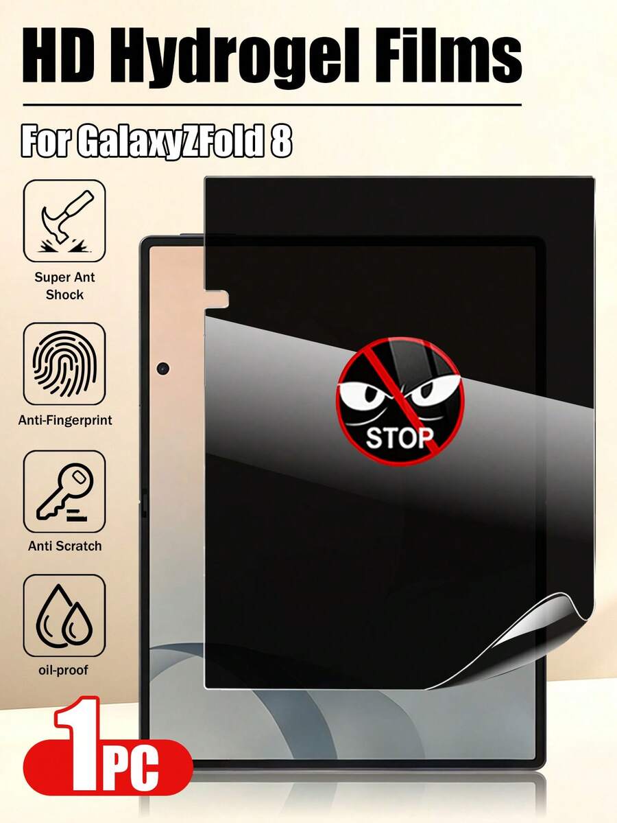 Yezodawee 1 قطعة واقي شاشة زجاجي مقسى للخصوصية، متوافق مع Galaxy Z Fold 5/Z Fold 6/Z Fold 7/Z Fold 8/Z Fold 8 Ultra، حماية الحواف بتناسب دقيق، طبقة مضادة للخدش، فيلم زجاجي للشاشة الخارجية، مناسب ل- Z Flip 8 Z F-Lip 7 Z Flip 6 لعشاق التكنولوجيا - الأسود - مشاهدة 1