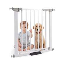 Baroni Home Puerta para Perros, Barrera Metálica Extensible con Instalación a Presión, Puerta para Bebés, Altura 76 cm, 76-83 cm - Altura 76 cm 76-83 cm - Ver 2