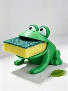 1pc Frog-Shaped Dish Brush Holder, Sponge Drain Rack For Kitchen Sink, Plastic Soap Holder, Bathroom Shower Decor, Organizers Storage, Christmas Gift - Multi-color - View 9