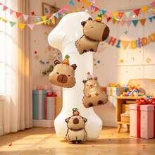 Capybara Balloon Set, Includes Number Foil Balloons, Capybara Foil Balloons, Suitable As Surprise Gift For Kids, For Decorating Healing Style Birthday Party And Other Occasions - View 4