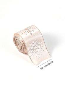 Christmas Wired Ribbon Champagne Theme Snowflake Gold Glitter Christmas Ribbon 2.2 Yards Suitable For Christmas Tree Wreath Wreath Decoration Supplies Holiday Gift Wrapping Home Party Decoration - Multicolor - View 15