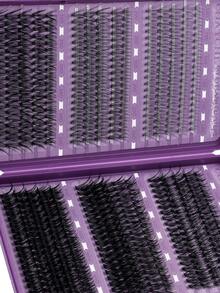 600/570/450 Clusters Segmented False Eyelashes, 8–16mm Mixed Length, Long-Lasting Curl Without Deformation, Natural To Dramatic Style, Long-Lasting Waterproof And Reusable, Suitable For Beginners DIY, Daily, Travel, Stage Party And Festival - Multicolor - View 3