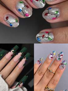 Đá đính móng mắt mèo đèn màu Giáng Sinh, phù hợp cho phong cách nail art đèn màu Giáng Sinh, đậm chất lễ hội - Nhiều màu - Xem 8