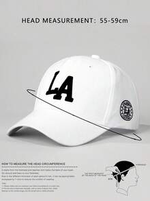 1pc Unisex Letter Embroidered Baseball Cap, Adjustable Sun Protection Casual Hat For Outdoor, Spring/Autumn Travel, Beach Vacation - White - View 3