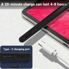 Universal Capacitive Stylus Pen, Compatible With IOS And Android Tablets And Smartphones, Dual Spare Tips. Can Write, Touch, Draw, Take Notes, With Status Indicator Light, Magnetic Attachment, Replaceable Tips, Ultra-Long Standby - Black - View 2
