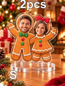 Custom Photo Couple Christmas Acrylic Stand,Personalized Snowman Santa Claus Couple Tabletop Decor,Festive Christmas Decorations For Home & Room,Customized Holiday Party Display,Customizable Picture Couple Keepsake Gift For Christmas 2026,Anniversary - Style B - View 7
