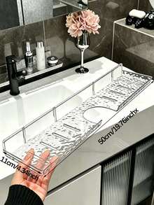 1pc Acrylic Faucet Organizer - Space-Saving Bathroom Sink Hanging Organizer | Wall-Mounted Soap & Toothbrush Holder With Drainage Hole | Waterproof & Rust-Proof - Perfect For Small Bathrooms, RVs And Dorms | Modern, Stylish Design - Keeps Countertop Tidy! Bathroom Accessories - Multicolor - View 15