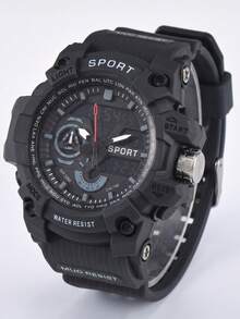 1pc Round Dual Display Multifunction Sports Electronic Watch, Suitable For Daily Wear, Gift Choice - A - View 12