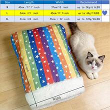 Comfortable And Warm Winter Cat Bed, Soft Plush Cat Sleeping Bag, Portable Cat Bed Suitable For Indoor Cats, 360° Enclosed Cat Hideout Suitable For Cats And Small Dogs, Suitable For 8.82-17.64 Lbs Cats (Cute Pattern) - Multicolor - View 19