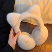 Cat Ear Earmuffs, Warm & Cold-Proof Ear Covers, Thermal Lined, Thickened, Foldable, Korean Style, Women's Winter - Multicolor - View 11