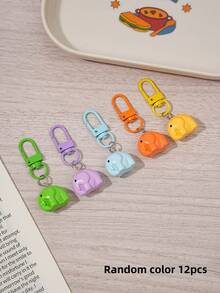 Cute Colorful Elephant Keychain, Resin Small Elephant Bag Charm, Quick-Release Backpack Pendant Decoration, Sweet Little Gift For Girls And Teenagers - Multicolor - View 10