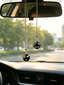 1pc Dice Pendant Car Rearview Mirror Hanging Decoration Car Interior Decor Creative Car Accessories - A - View 4