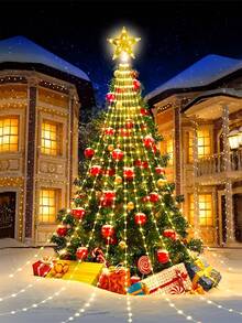 1pc USB Star Waterfall Lights, 2m/200 Lights/3 Meters/290 Lights, Outdoor Waterproof Christmas Lights, 8 Lighting Modes, Suitable For Outdoor Wreaths, Gardens, Streets, Parties, Weddings, Camping, Festivals, Christmas Trees, Parties, Christmas Decorations - One Size - View 14
