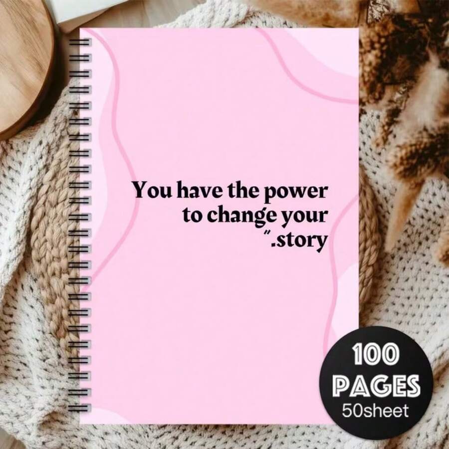1pc Motivational Pink Notebook Featuring Quotes For - A Stylish Diary For Positive Affirmations And Self-Reflection, An Ideal Present For Friends And Sisters With Encouraging Quotes For Women - One Book (50 Pages, 100 Pages) - View 1