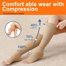 Copper Fiber Mid-Calf Open Toe Elastic Compression Socks 20-30mmHg Compression Level For Men And Women Suitable For Yoga Pilates Home Sports Fitness - Multicolor - View 7