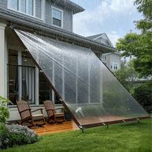 Outdoor Patio Rain Cover, Transparent Tarp, Sun Shade Sail, Garden Backyard Waterproof Fabric, Coverable, Transparent Polyethylene Material, Suitable For Gazebo And Outdoor Use - B - View 5