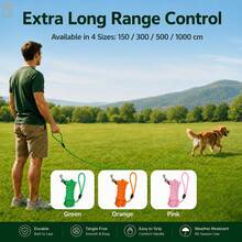 Heavy-Duty Dog Training Leash, Weather-Resistant Nylon Material, With Stainless Steel Hook And Comfortable Handle, Durable, Suitable For Dog Walking, Running, Recall Training, Travel And Outdoor Play, Available In Orange, Pink And Green - Multicolor - View 1