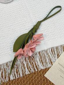1pc Women's Leather 3D Floral Colorblock Hanging Bag Charm Keychain Gift, Suitable For Daily Bags And Clothing Accessories - Multicolor - View 24