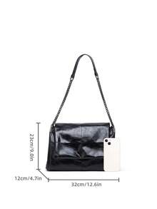 Women's Quilted Flap Shoulder Bag With Mixed Chain Strap - Multicolor - View 6