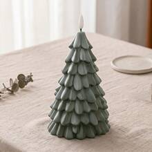 1pc Christmas Tree LED Candle Light, Flameless Pine Tree Night Light, Warm Glowing Christmas Table Centerpiece, Festive Home Decor For Bedroom, Living Room, Winter Holiday, Christmas Party And Gift - Christmas Tree - View 5