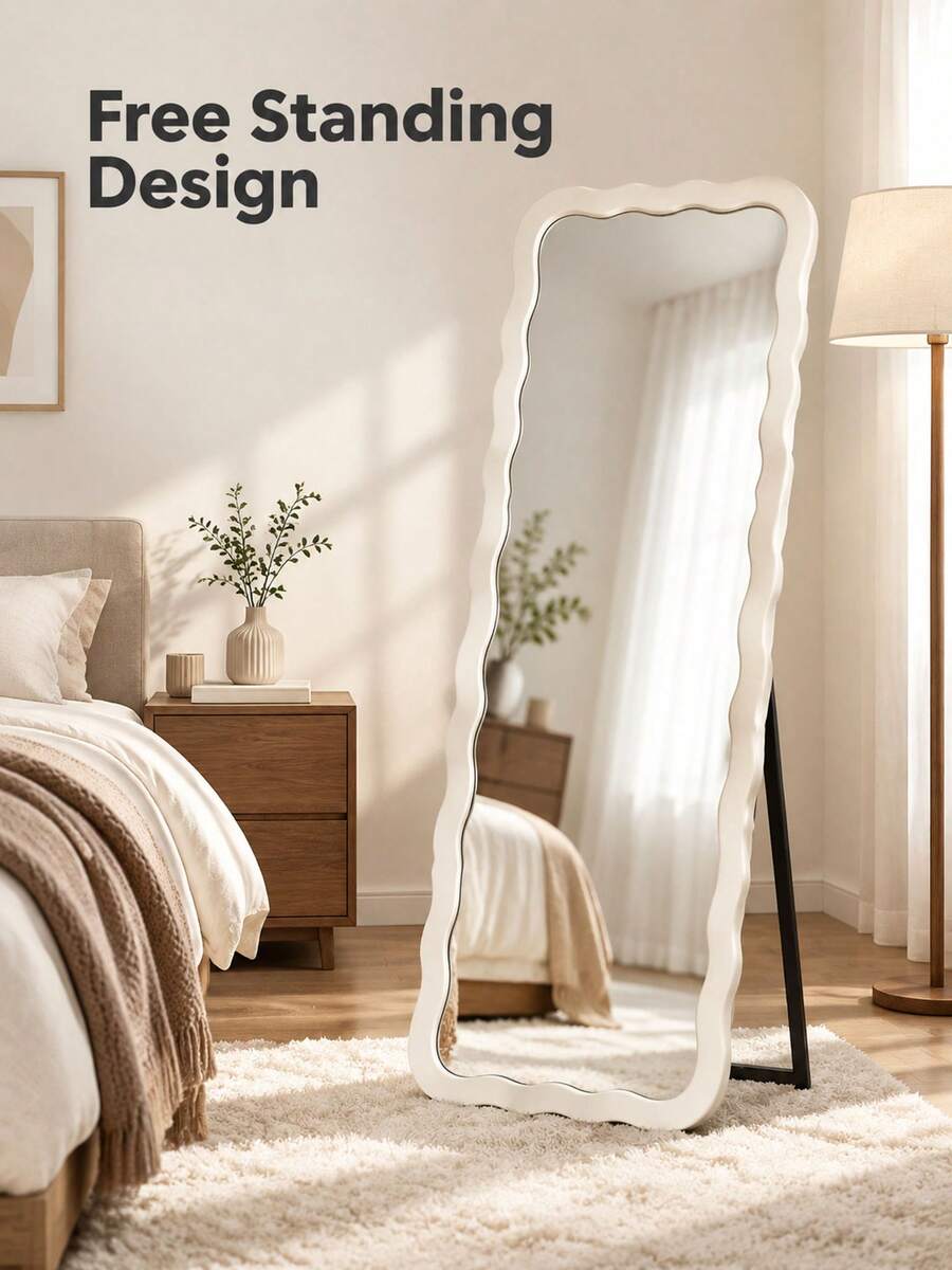 A Light Luxury High-End French Ins Style Full-Length Mirror, Special-Shaped Dressing Mirror, Bedroom Medieval Style Fitting Mirror - Type B - View 1