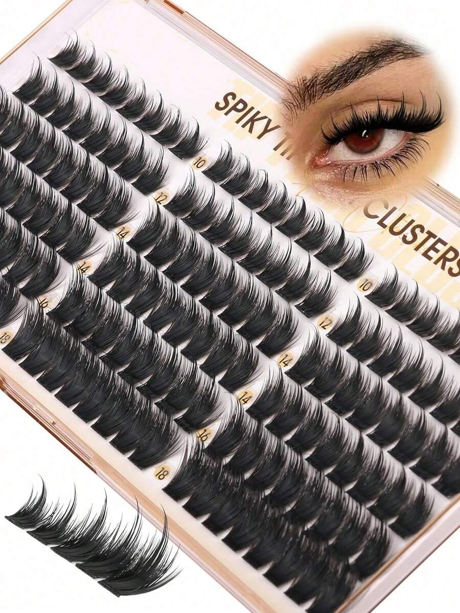 Cartoon Style Pointed Fairy Spider Fluffy CD Curl Fine Single Eyelash Extensions Clusters 10-18mm - D - View 1