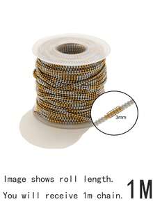 1M Two‑Tone Gold Silver Stainless Steel Chain, Tarnish Resistant Bulk Link Chain, Ins Style DIY Necklace Bracelet Jewelry Making Findings Supplies - Stainless Steel Chain - View 11