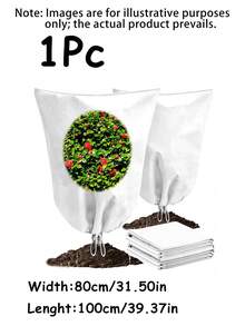 Adjustable Frost Cover For Shrubs, Flowers And Trees, Thickened Non-Woven Fabric Material, Drawstring Closure, Cold-Resistant Winter Plant Cover, Suitable For Yard And Outdoor Use In Low Temperature Weather - Multicolor - View 16