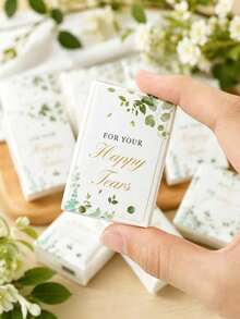 Highly Attractive Wedding Pocket Tissues, Green Leaf Pattern Mini Facial Tissues, Wedding Favor Tissues, Guest Gifts, Wiping And Cleaning, Dry And Wet Use, Party Decoration Accessories, Suitable For Wedding Ceremonies, Wedding Receptions, Guest Gifts, Table Decor, Celebration Events - Multicolor - View 12