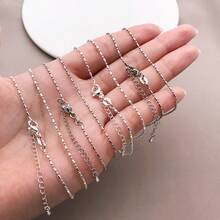 1pc Brass Thin Tube Cable Blank Necklace Chain Dainty Mini Bar Tube Link Chain Silver Tone DIY Jewelry Making Necklace Chain Base Craft Accessories - Multicolor - View 3