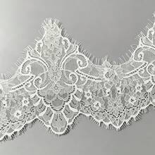 Mantilla Style Lace Bridal Veil, French Lace Trim Long Fingertip Length, With Invisible Hair Comb Wedding Photography Prop - Off-white - View 10