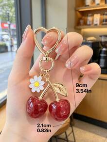 1pc Cherry Keychain New Women's Bag Charm, Women's Keychain, Valentine's Day & Christmas Gift - Multicolor - View 3
