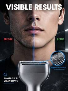 Men's Electric Foil Shaver, 8000 RPM High-Speed Motor Cordless Facial Razor, IPX7 Waterproof Type-C Rechargeable Beard Grooming Tool For Daily Shaving And Travel - Multicolor - View 8