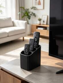 1pc 3-Slot Striped Remote Control Holder, Decorative Storage, Other Storage Rack, Decorative Ornament, Remote Control Cover, Striped Design, Easy Access, Suitable For TV, Air Conditioner And Other Home Remote Control Storage, Home Decor, Holiday Party Decoration, Dorm Storage, Desktop Organization, Housewarming Gift, Halloween, Christmas, Wedding, Gift For Friends - Multiple Styles - View 7