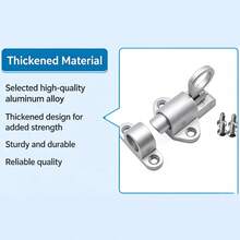 1 Set (Includes 6 Screws) Aluminum Alloy Spring Loaded Door Window Bolt Lock, Round Wooden Door Window Anti-Theft Bolt Latch - Pin Lock - View 5