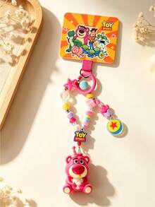 MINISO Disney Pixar Toy Story Lotso Beaded Bag Charm With Colorful Bead Strap, Star & Character Pendants For Handbag Backpack, Birthday Christmas Gift - Style 1 - View 5