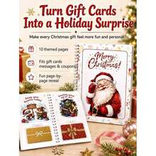1pc DIY Spiral Bound Christmas Gift Card Album, 5x7 InchHoliday Gift Booklet, 10 Themed Pages |5x7 Spiral Bound|Can Add Cards, Coupons | Can Write Notes | HolidayChristmas Vacation Design - Multicolor - View 2