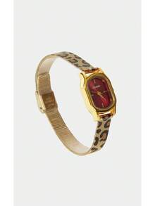 Noxbound 1pc Oval Vintage Style Gold Bamboo Strap Quartz Women's Watch, Elegant And Exquisite - Gold - View 3