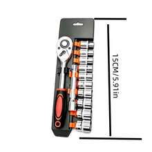 12pcs Wrench Socket Set, Multi-Function Hand Tools, Includes Short Sockets And Ratchet, Suitable For Car, Motorcycle And Bicycle Repair - Multi-color - View 6