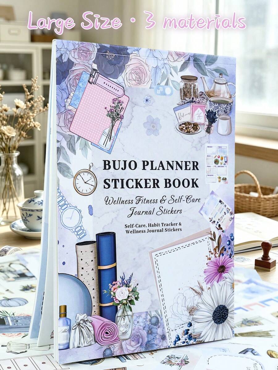 1pc Large Size Planner Themed Sticker Books For Adult, Suitable For Planner, Scrapbooking & Journaling, School Supplies, Back To School - one-size - View 1