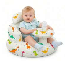 Inflatable Baby Chair With Tray, Suitable For 3-36 Months, Built-In Air Pump And Back Support, Helps Baby Learn To Sit, Durable And Lightweight, Essential For Home And Travel - Multicolor - View 3