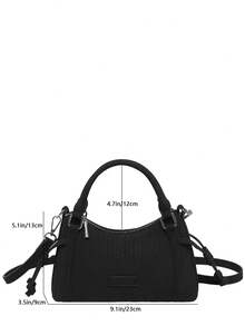 2026 Autumn Premium Texture Personalized Fashion Design Woven Pattern Highly Attractive Casual Handbag Crossbody Bag - Black - View 3