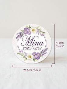 11/20/40入客製化文字婚禮圓形貼紙，可客製姓名日期，婚禮節慶伴手禮禮物，適用新婚、信封、禮物袋、花束貼紙 - 彩色 - 查看 3