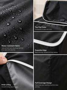 1pc Top-Loading Washing Machine Cover, Waterproof Outdoor Washing Machine Cover, Suitable For Top-Loading Dryer, UV-Resistant Oxford Fabric Protective Cover With Zipper Flap, Dust-Proof Appliance Cover, Essential For Balcony And Rental Apartment - View 4