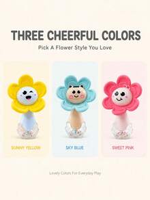 Baby Rattle Toy For Infants,Cute Flower Handheld Sensory Toy,Fine Motor Skills & Early Learning Gift For Newborn Boys Girls,Baby Toy,Baby Sensory,Baby Rattle,Chew Toy Sensory,Baby Toys For Girls,Baby Teether,Teething For Baby,Toys For Boy - Multicolor - View 5